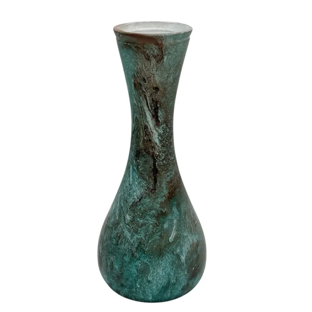 AKCAM Hand Crafted Vase Made in Turkey Green Brown